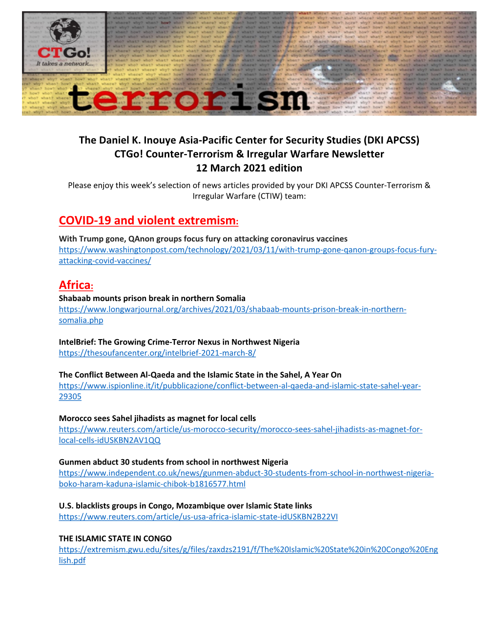 COVID-19 and Violent Extremism