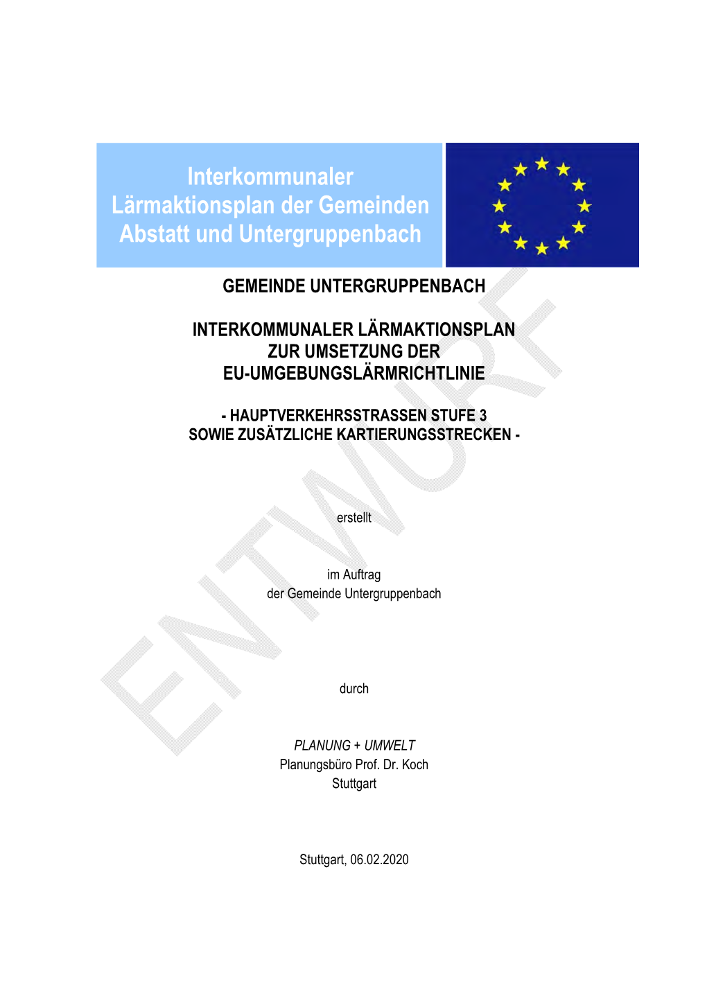 Interkommunaler Lärmaktionsplan Der Gemeinden Abstatt Und Untergruppenbach