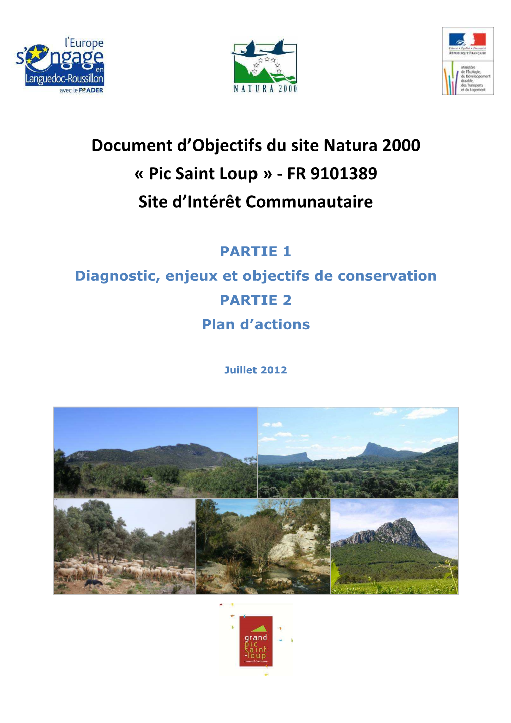 Document D'objectifs Du Site Natura 2000 « Pic Saint Loup