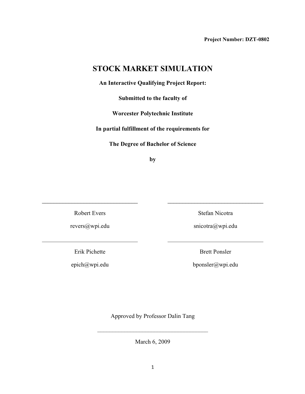 Stock Market Simulation