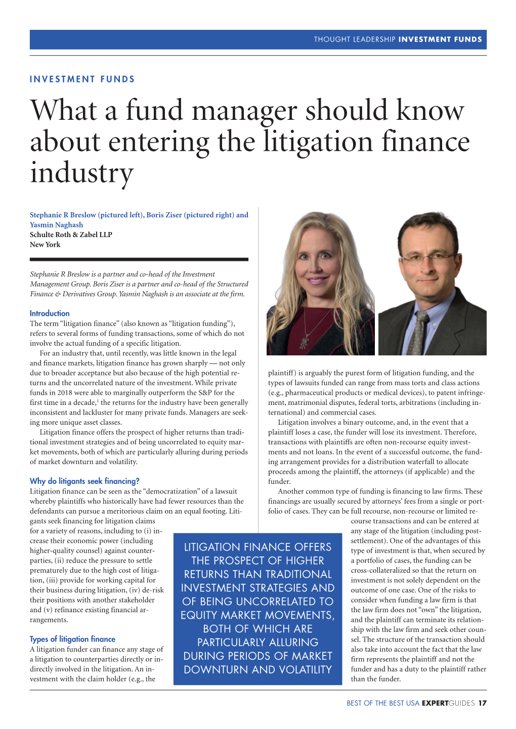 What a Fund Manager Should Know About Entering the Litigation Finance Industry