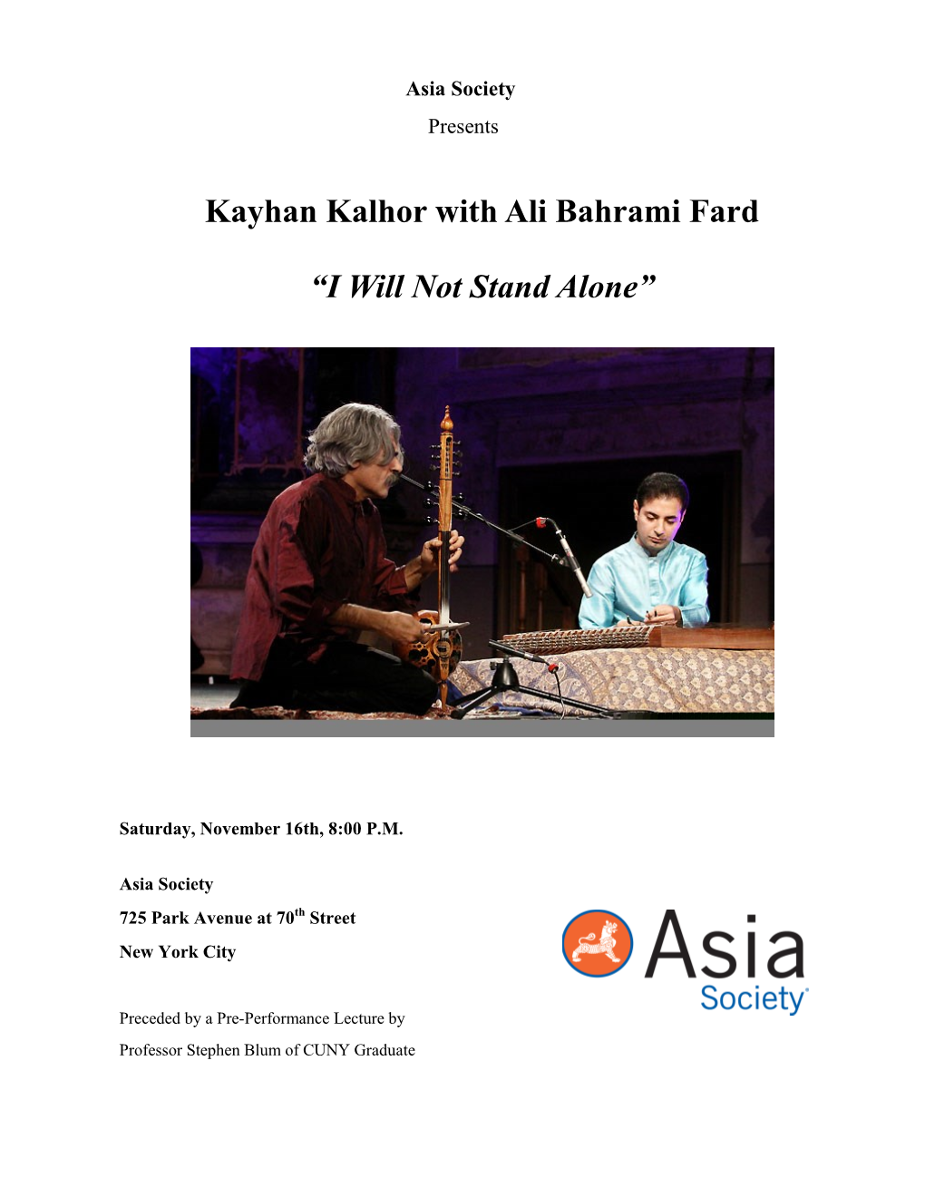 Kayhan Kalhor with Ali Bahrami Fard