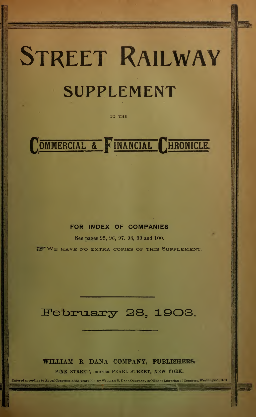 February 28, 1903: Street Railway Supplement, Vol. 76, No. 1966
