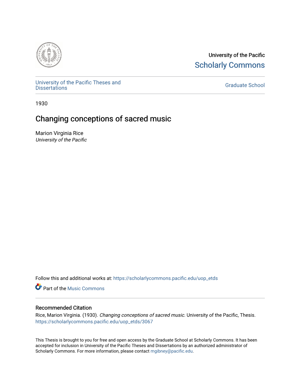Changing Conceptions of Sacred Music