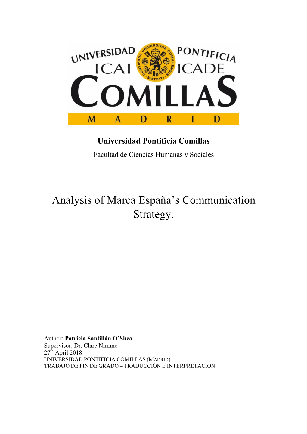 Analysis of Marca España's Communication Strategy