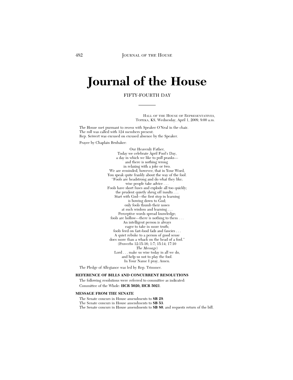 Journal of the House