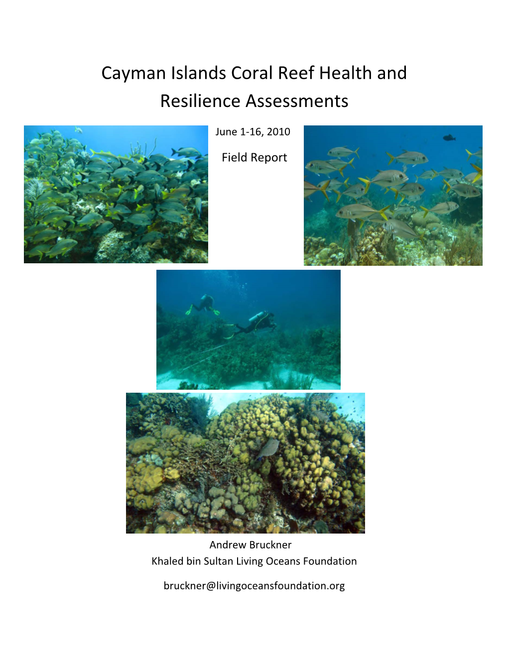 Cayman Islands Coral Reef Health and Resilience Assessments