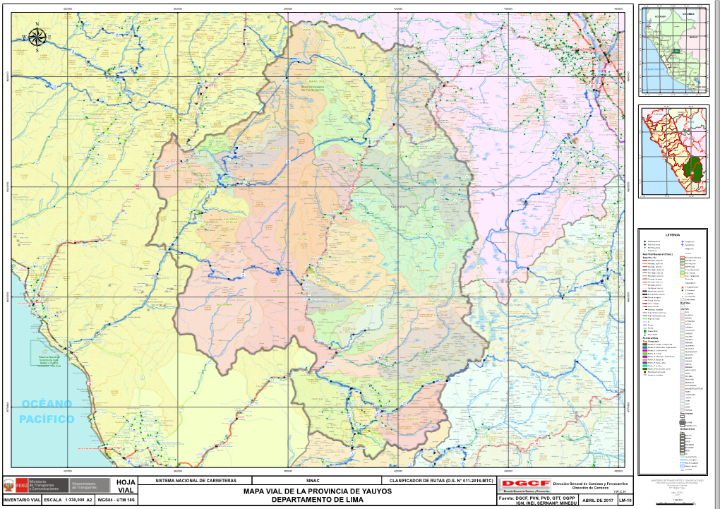 Mapa Vial De La Provincia De Yauyos