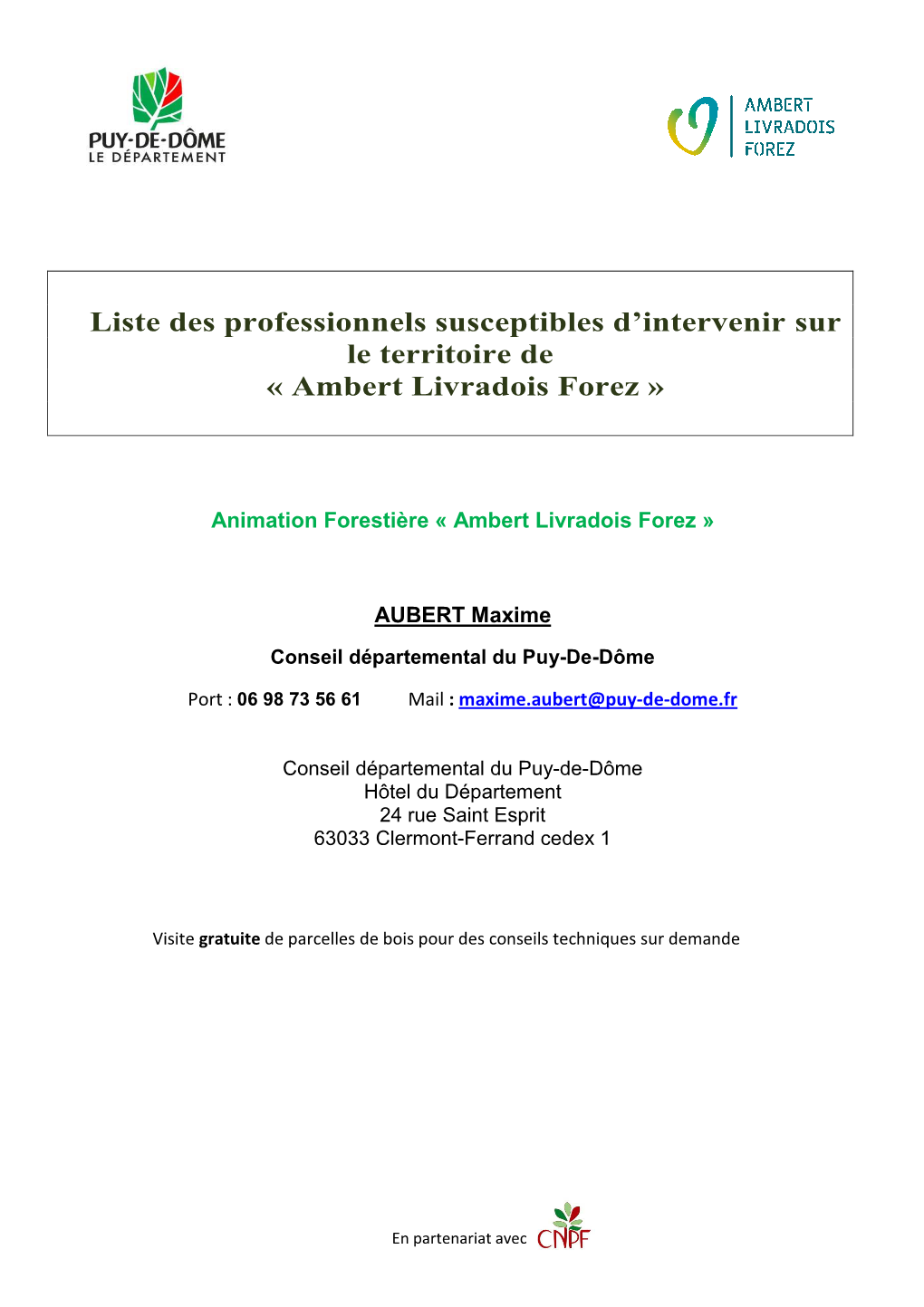 Annuaire Des Professionnels Forêt Et Bois