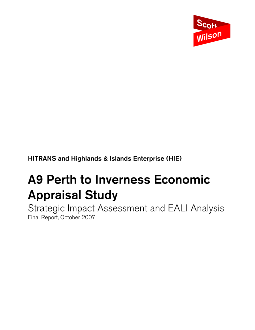 A9 Perth to Inverness Economic Appraisal Study