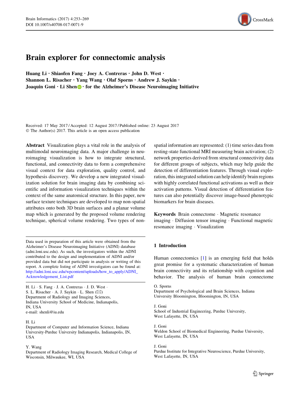 Brain Explorer for Connectomic Analysis