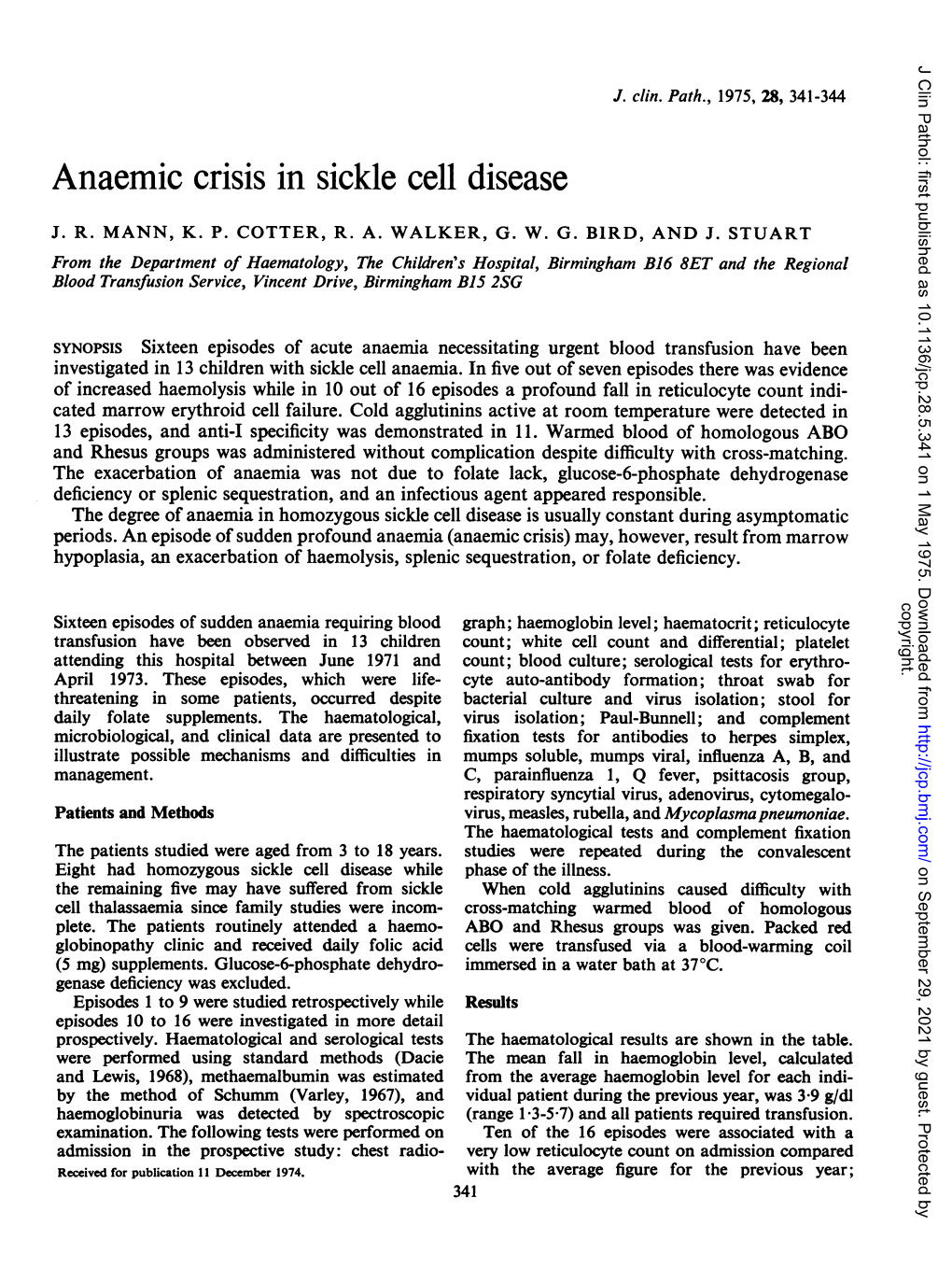 Anaemic Crisis in Sickle Cell Disease