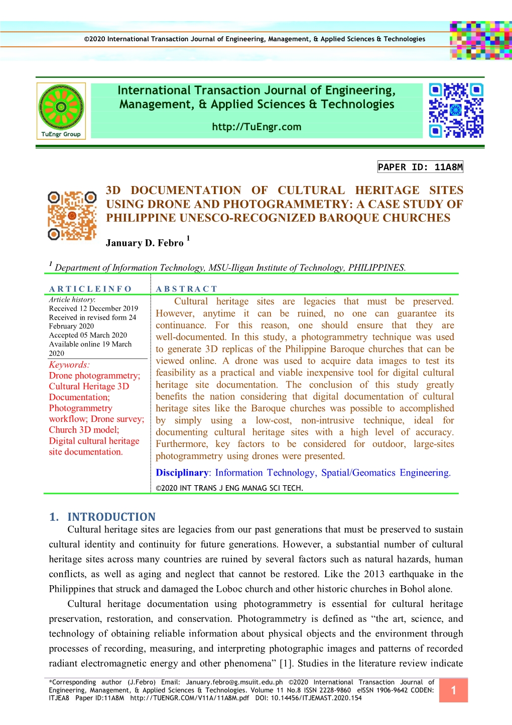 3D Documentation of Cultural Heritage Sites Using Drone and Photogrammetry: a Case Study of Philippine Unesco-Recognized Baroque Churches