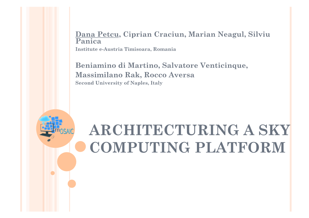 Architecturing a Sky Computing Platform Content 12/13/2010