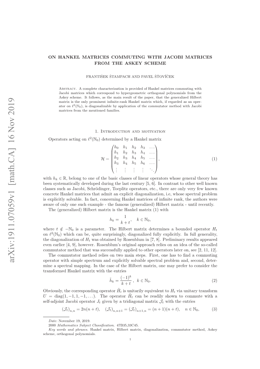 On Hankel Matrices Commuting with Jacobi Matrices from the Askey Scheme 3