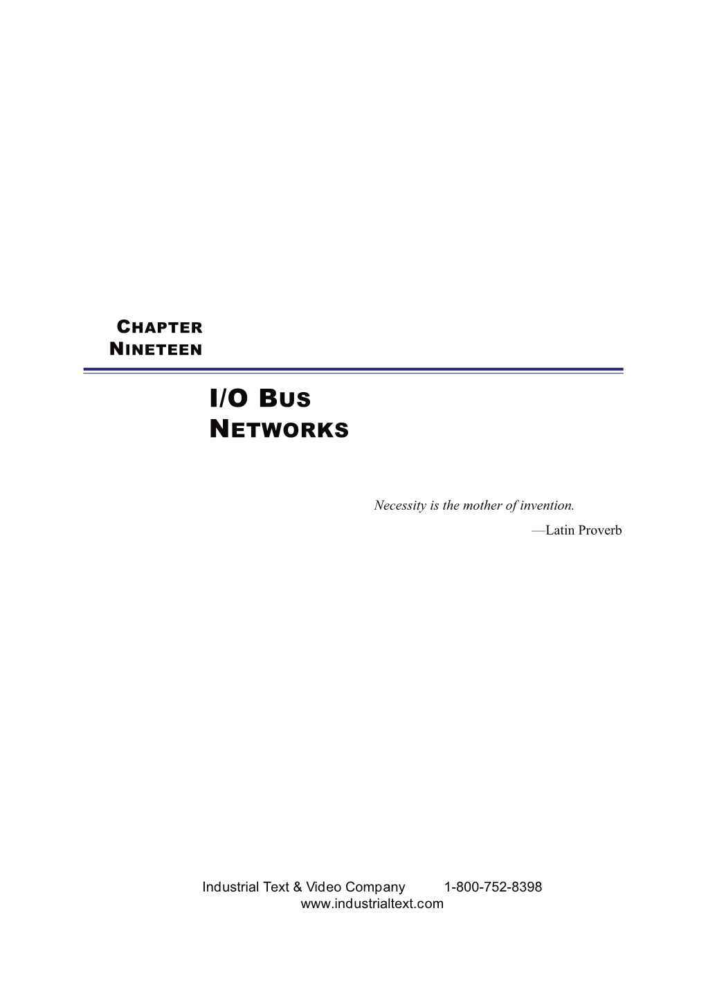 I/O Bus Networks