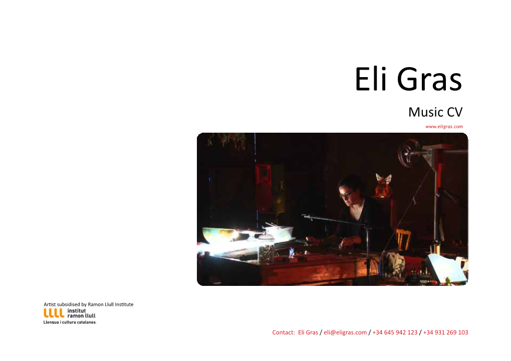 Eli Gras Music CV