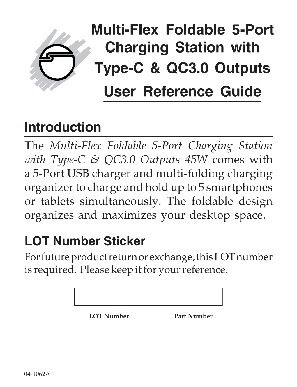 Multi-Flex Foldable 5-Port Charging Station with Type-C & QC3.0