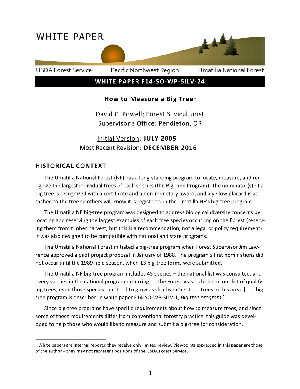 Tree Measurements WP