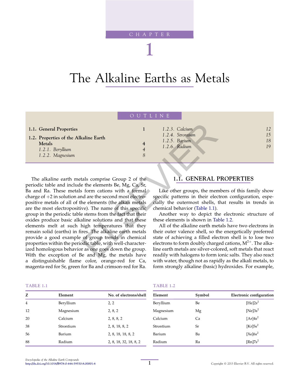 The Alkaline Earths As Metals