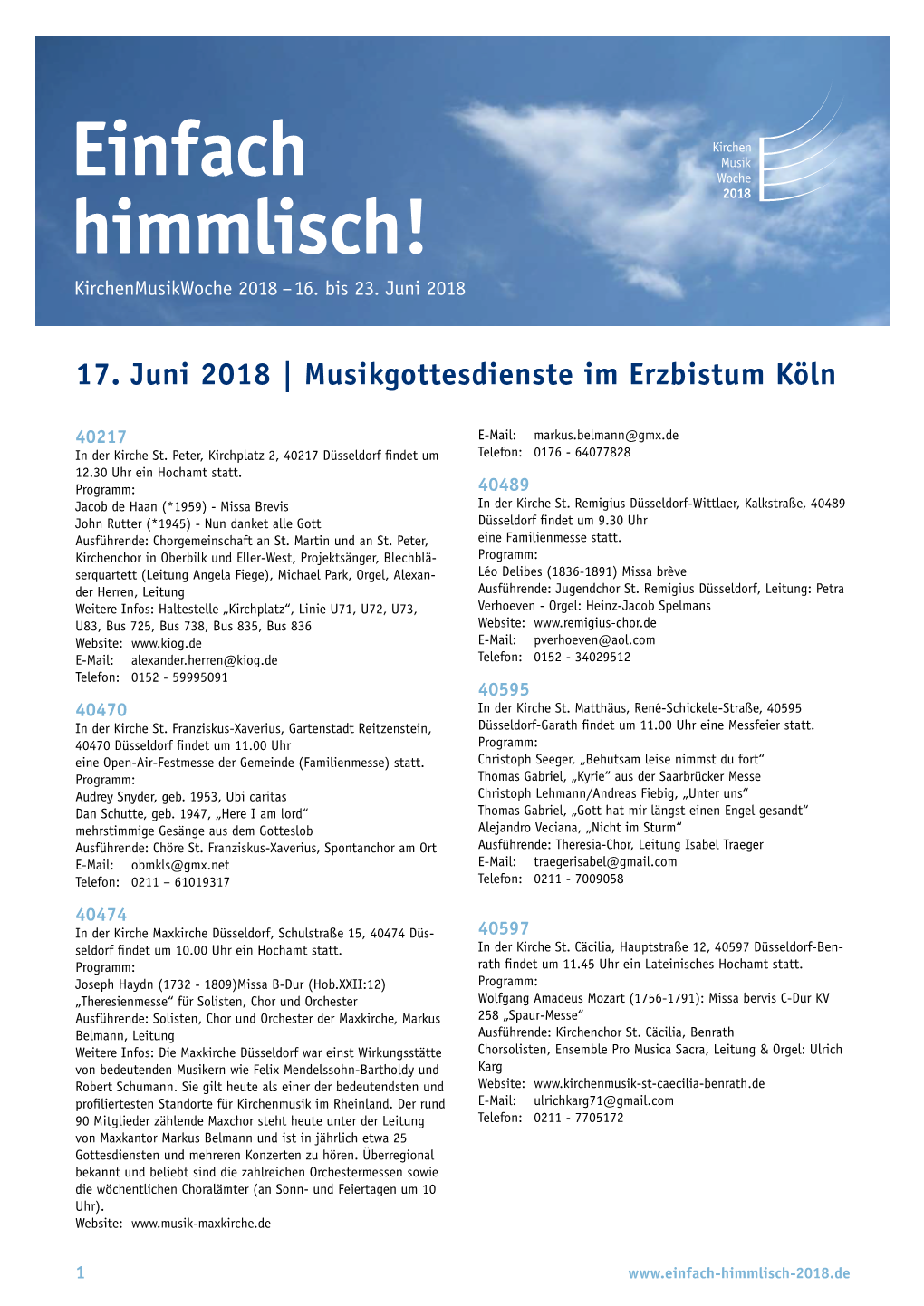 Einfach Himmlisch! Kirchenmusikwoche 2018 – 16