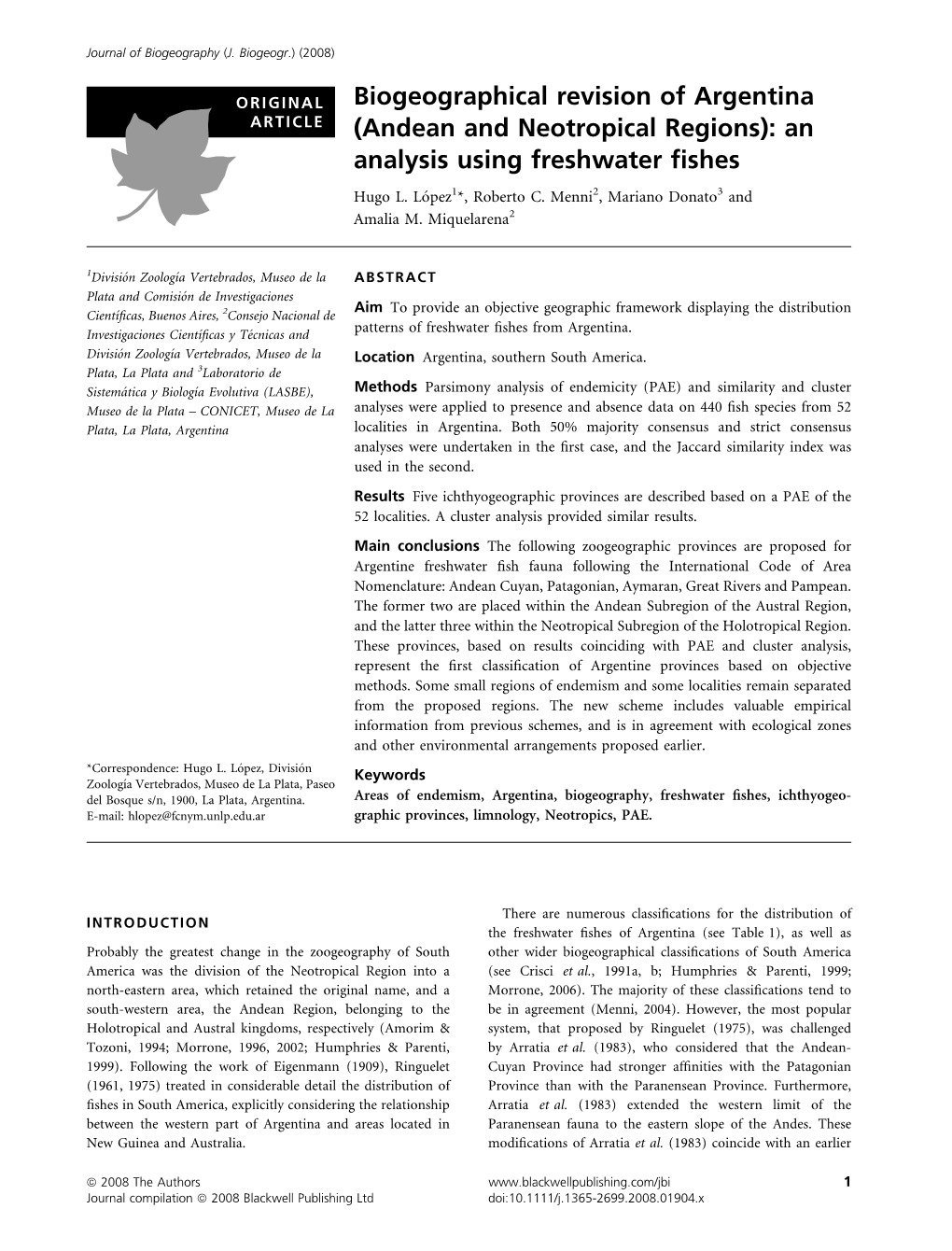 (Andean and Neotropical Regions): an Analysis Using Freshwater Fishes