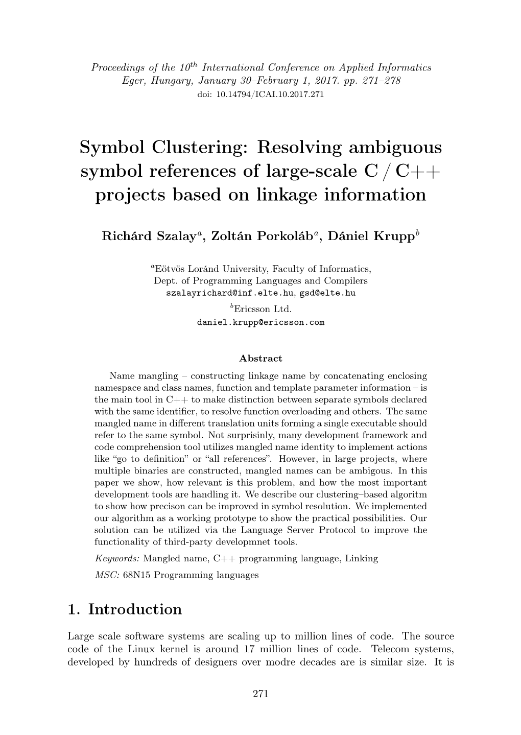 Resolving Ambiguous Symbol References of Large-Scale C / C++ Projects Based on Linkage Information