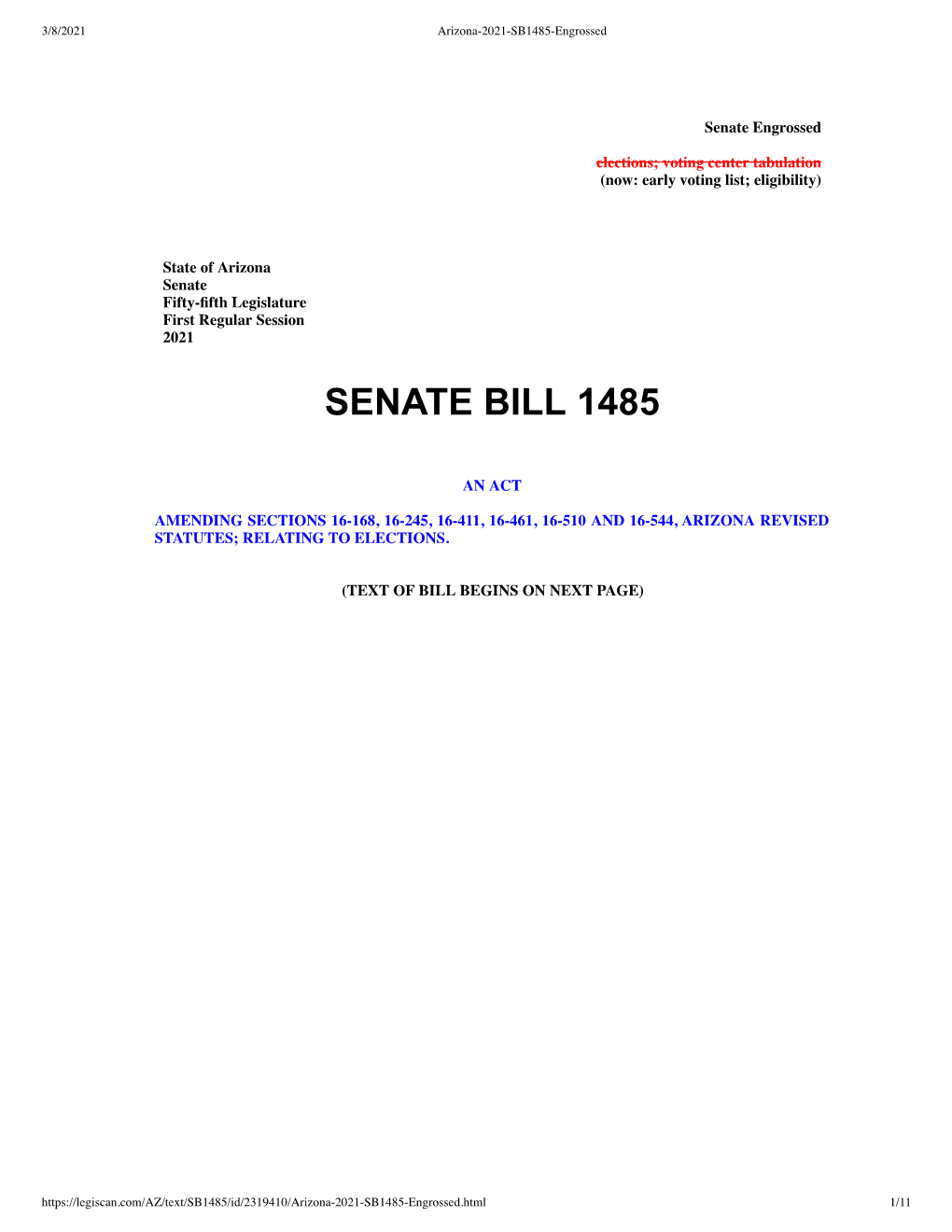 Senate Bill 1485