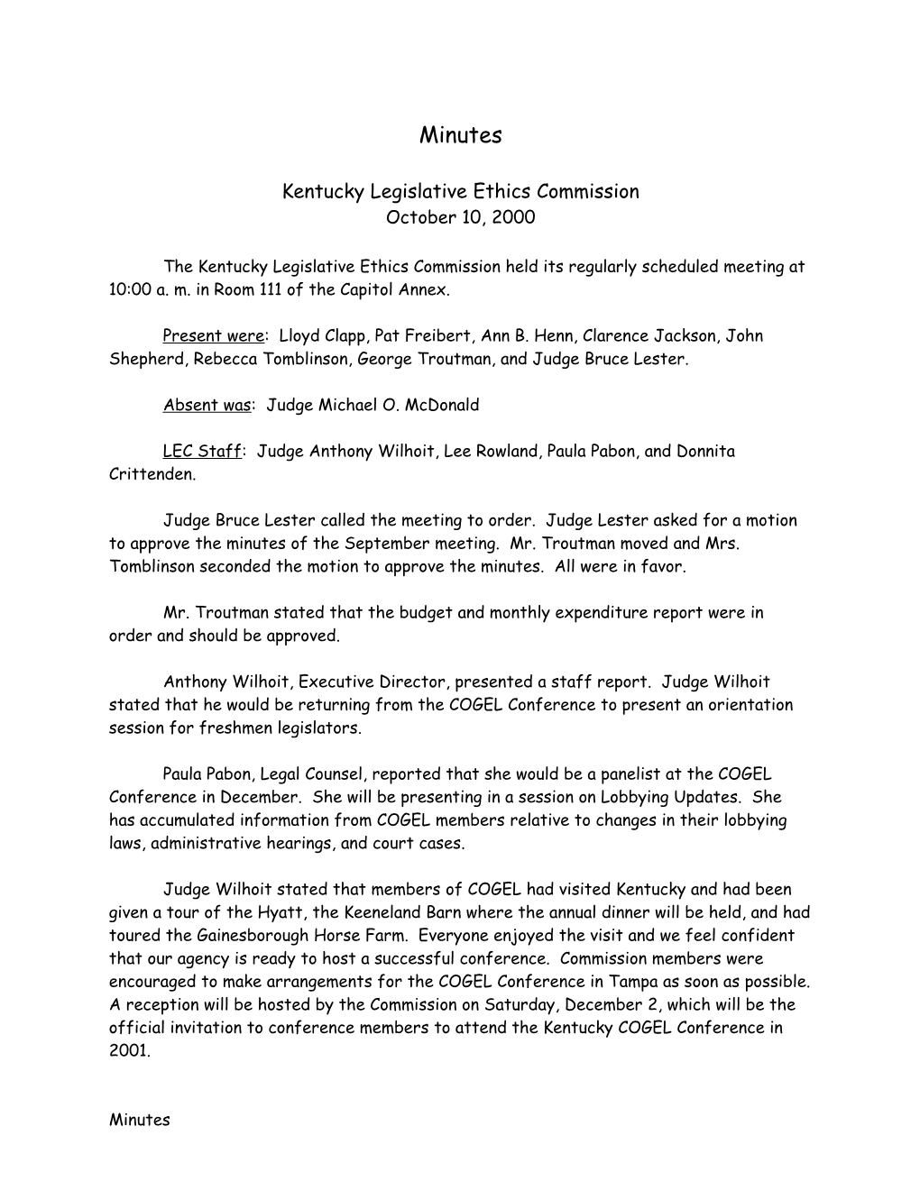 Kentucky Legislative Ethics Commission