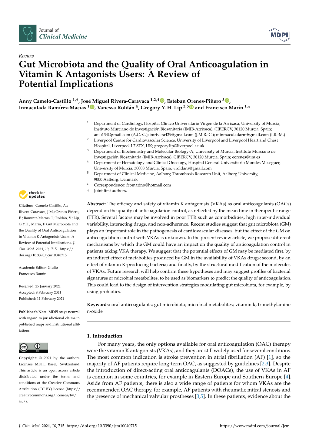 Gut Microbiota and the Quality of Oral Anticoagulation in Vitamin K Antagonists Users: a Review of Potential Implications