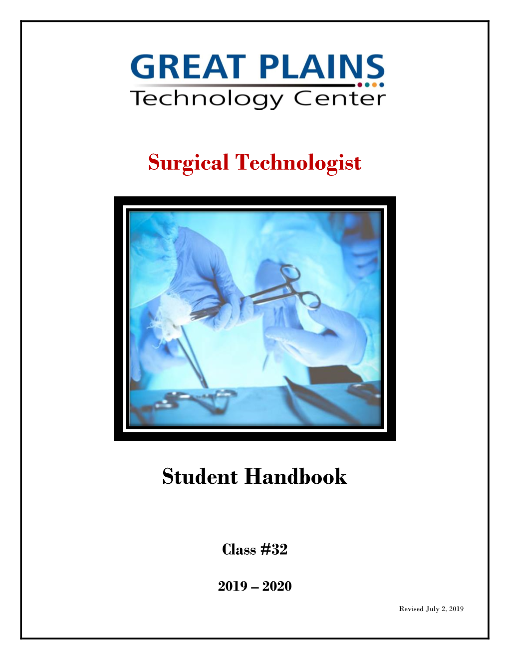 Surgical Technologist Student Handbook