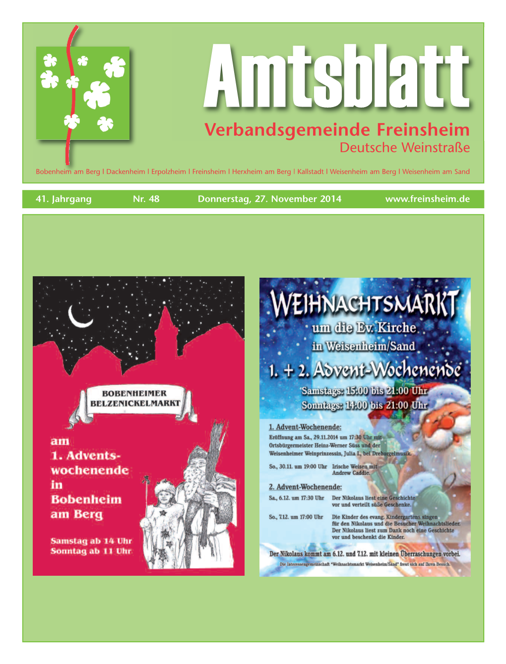 Amtsblatt Verbandsgemeinde Freinsheim Deutsche Weinstraße