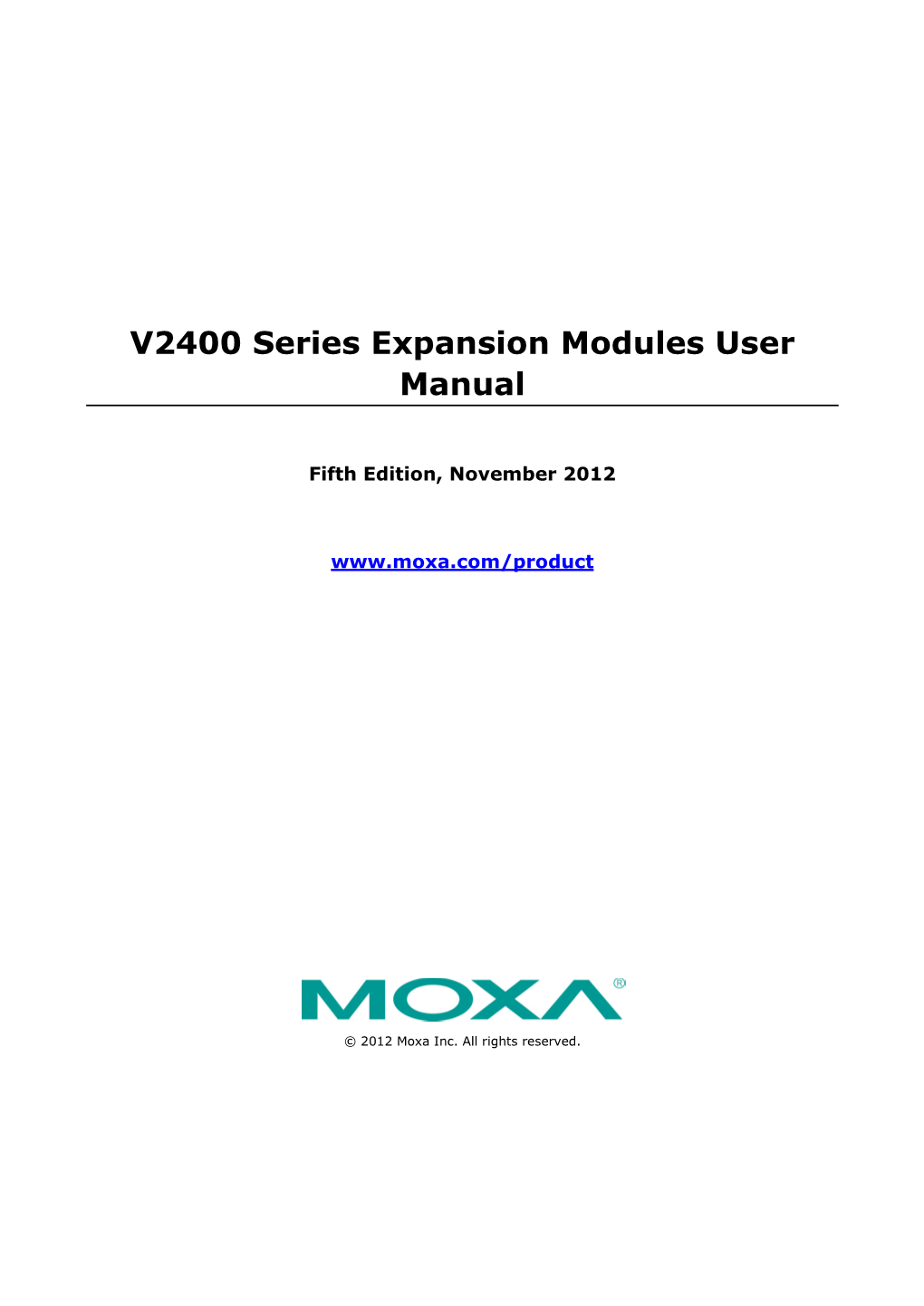 V2400 Expansion Modules User Manual