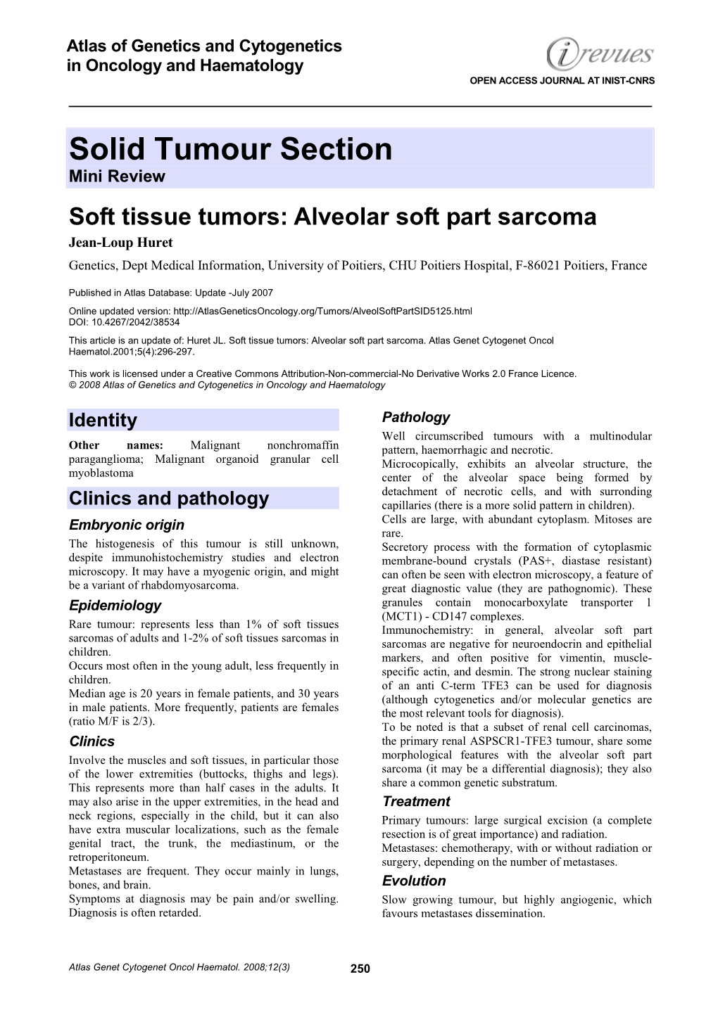 Solid Tumour Section Mini Review