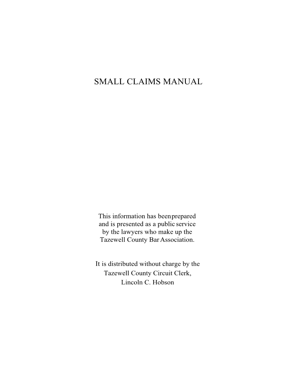 Small Claims Manual