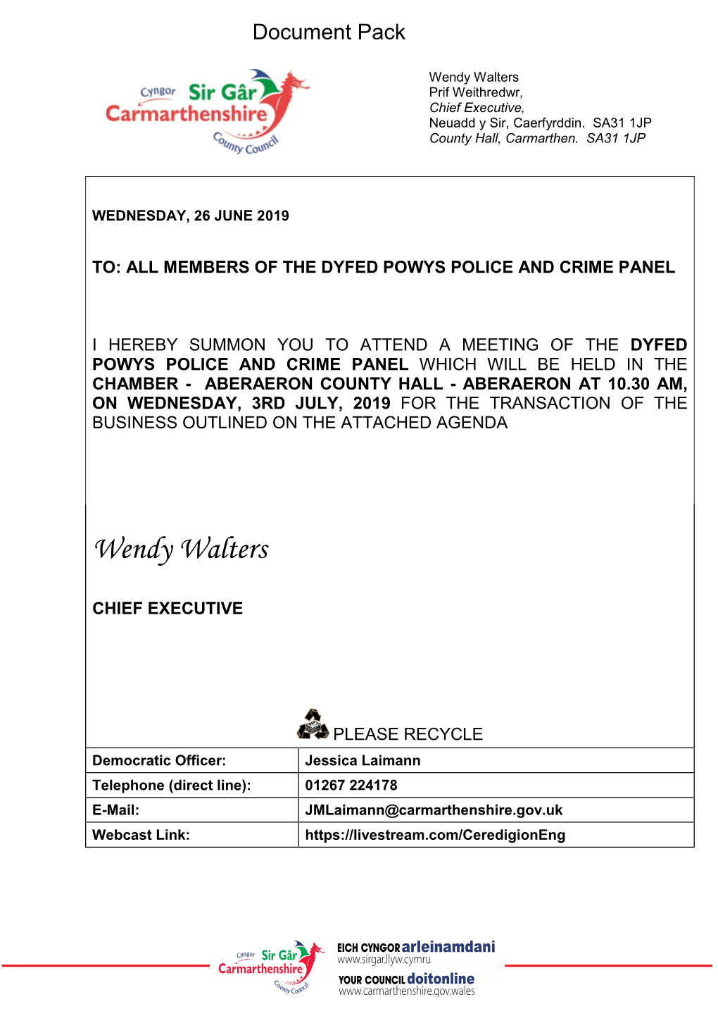 Agenda Document for Dyfed Powys Police and Crime Panel, 03/07