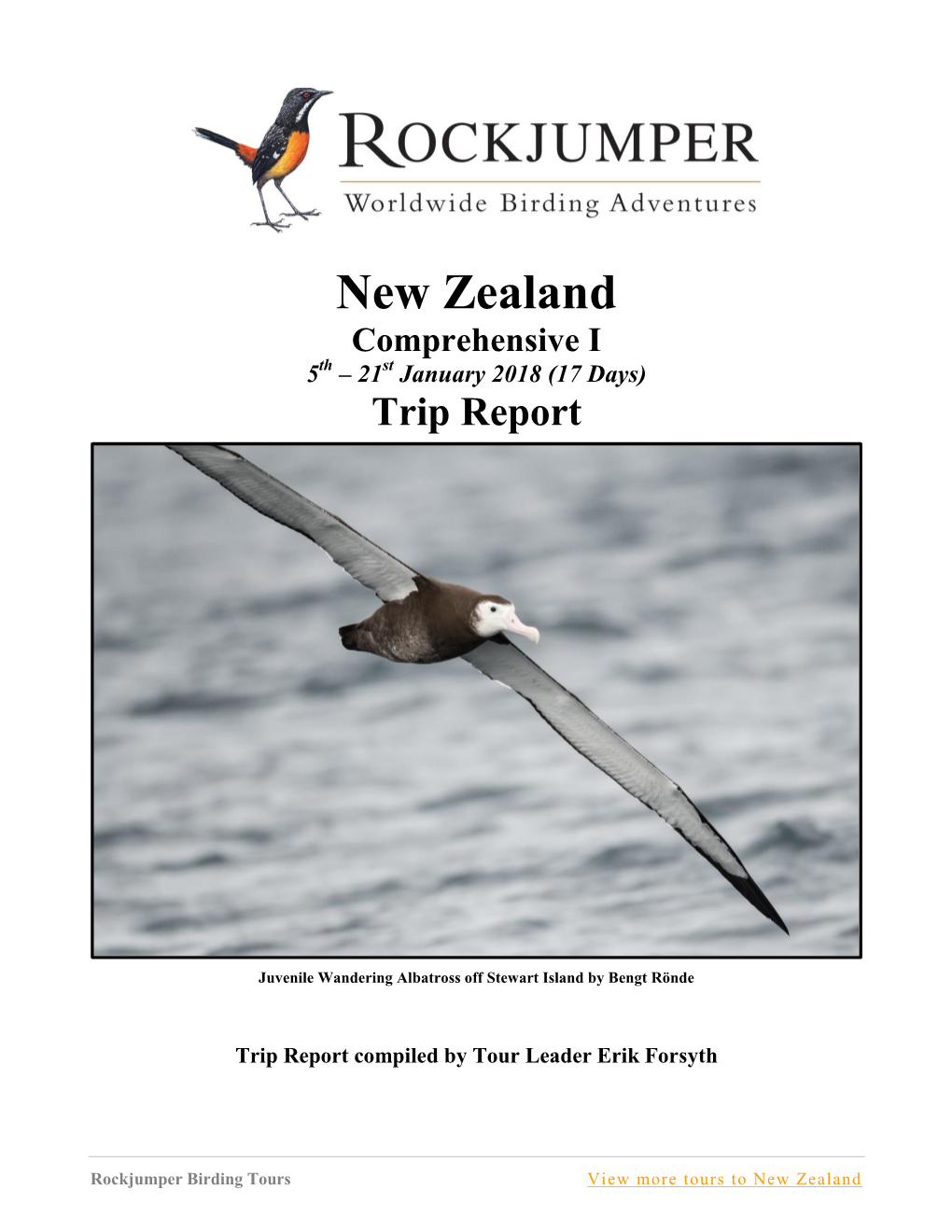 New Zealand Comprehensive I 5Th – 21St January 2018 (17 Days) Trip Report