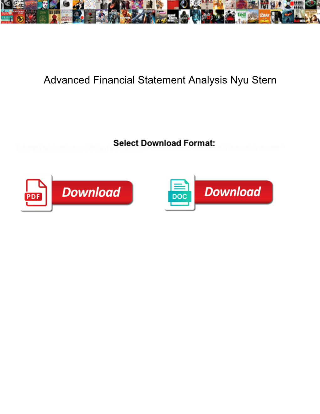 Advanced Financial Statement Analysis Nyu Stern
