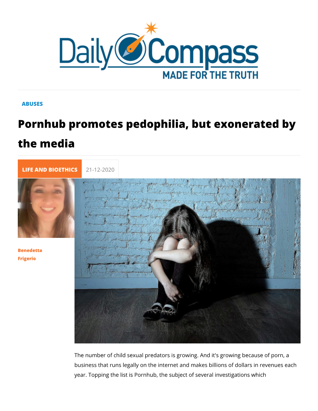 Pornhub Promotes Pedophilia, but Exonerated by the Media