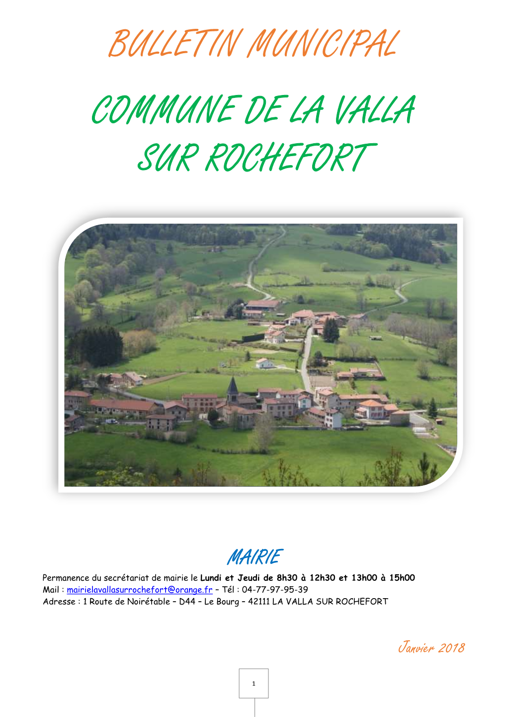 Bulletin Municipal Commune De La Valla Sur Rochefort