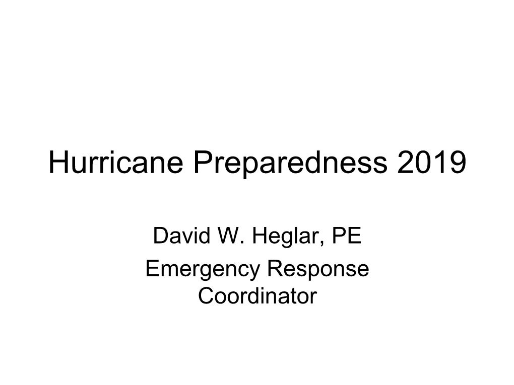 Hurricane Preparedness 2019