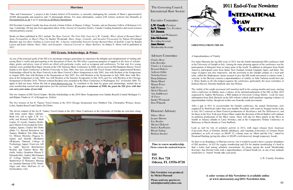 2011 ISS Newsletter