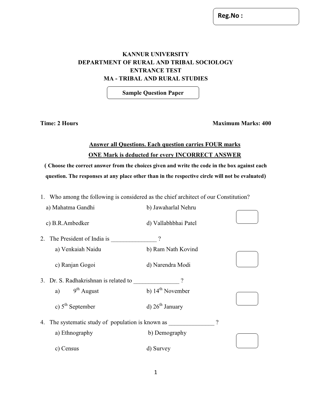 M.A Tribal and Rural Studies