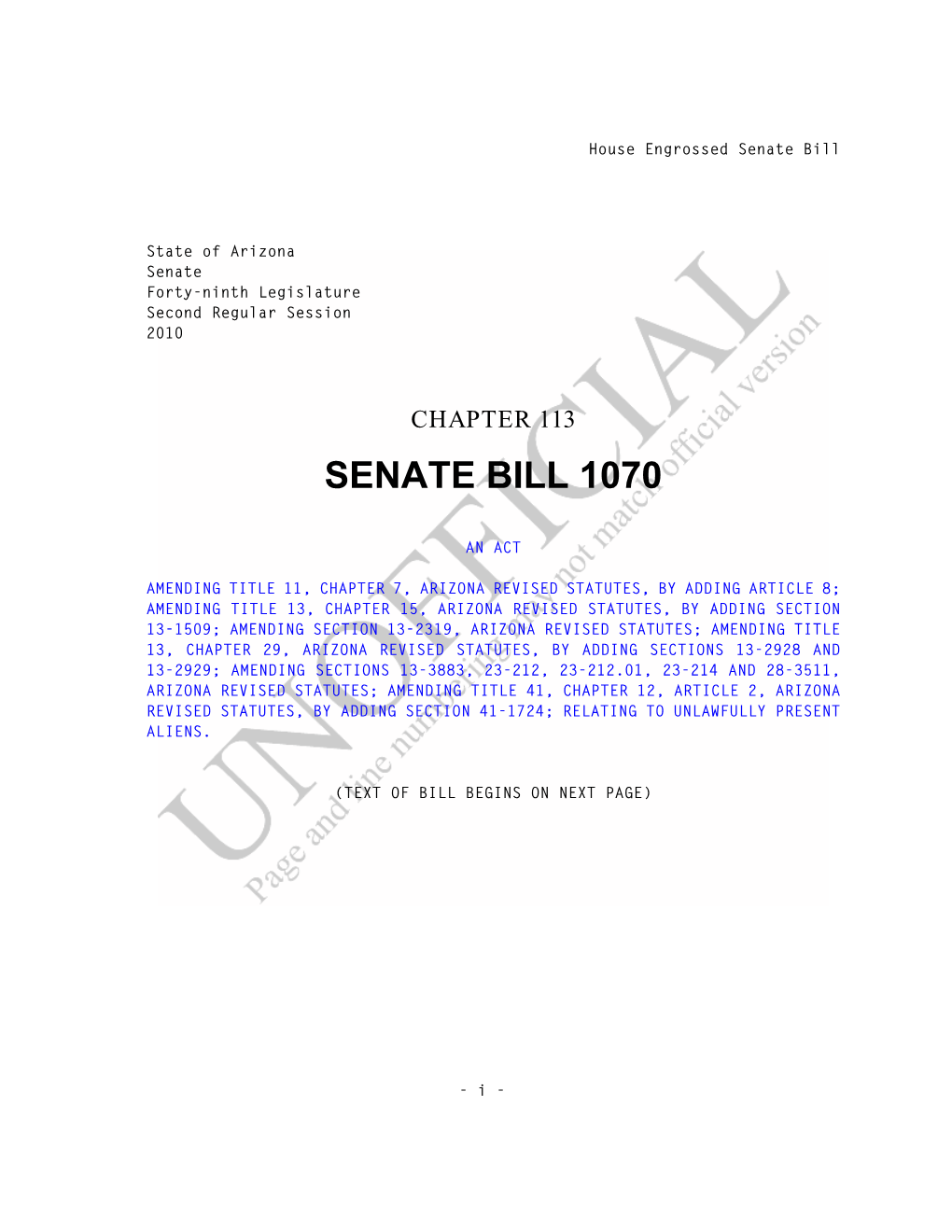 Senate Bill 1070