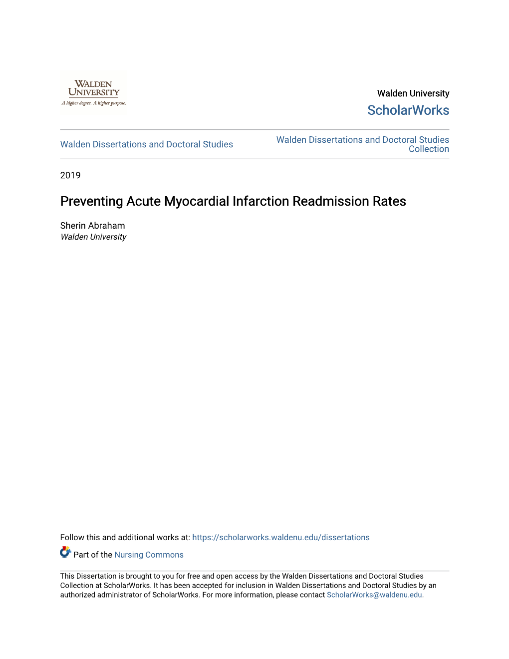 Preventing Acute Myocardial Infarction Readmission Rates