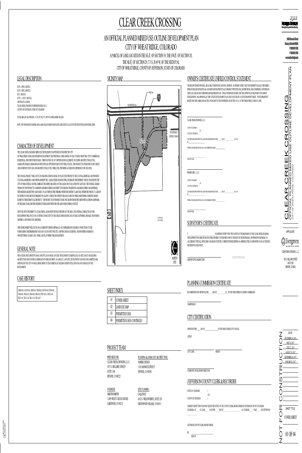 Cover Sheet Chairperson 02 Land Use Map 03 Permitted Uses City Certification 04 Permitted Uses Continued