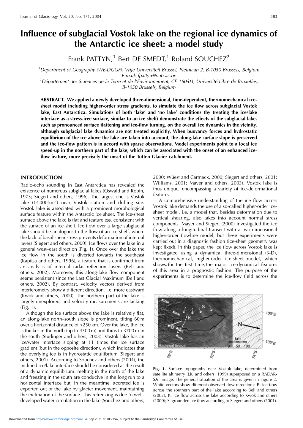 Influence of Subglacial Vostok Lake on the Regional Ice Dynamics of the Antarctic Ice Sheet: a Model Study