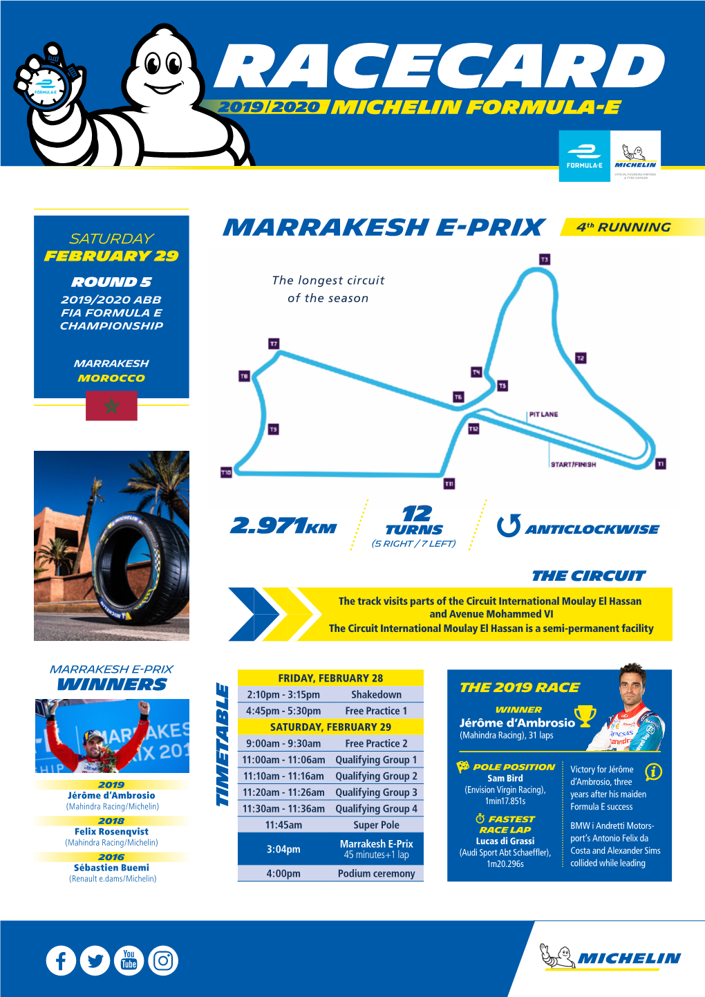 MARRAKESH E-PRIX FEBRUARY 29 ROUND 5 the Longest Circuit 2019/2020 ABB of the Season FIA FORMULA E CHAMPIONSHIP