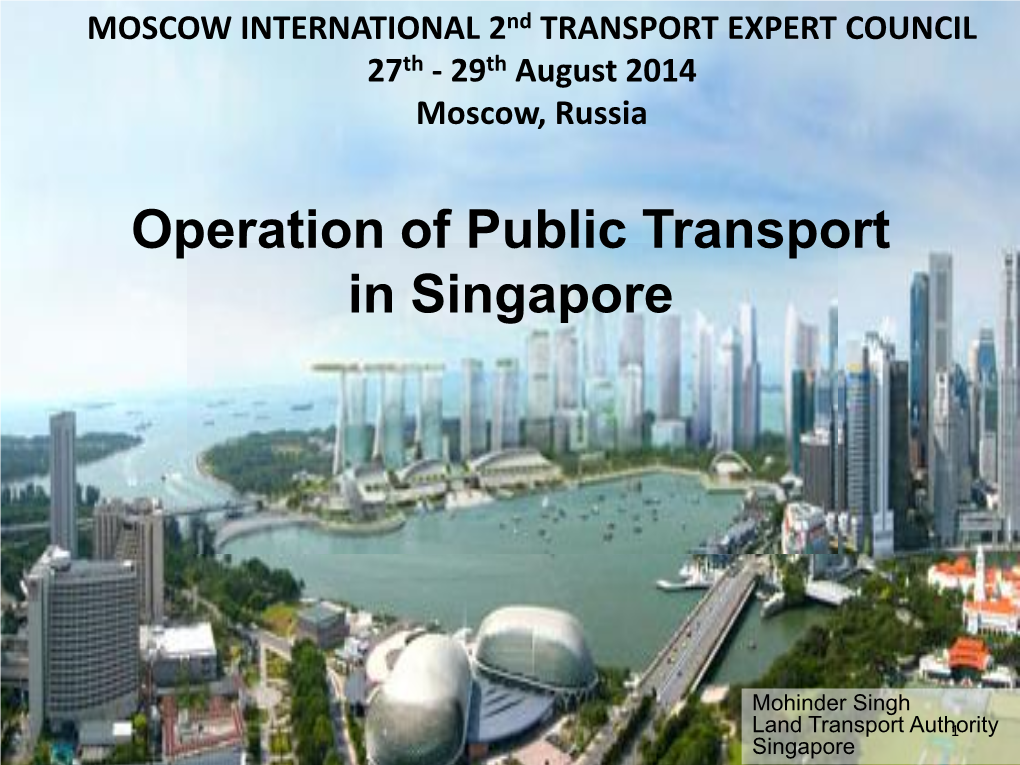 Operation of Public Transport in Singapore