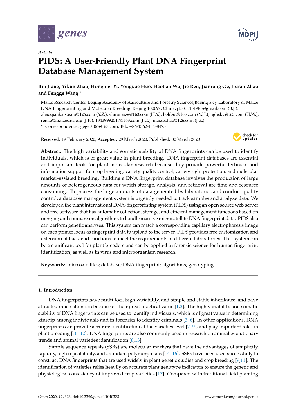 A User-Friendly Plant DNA Fingerprint Database Management System